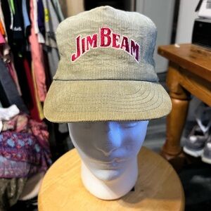 Vintage Jim Bean Corduroy SnapBack Hat